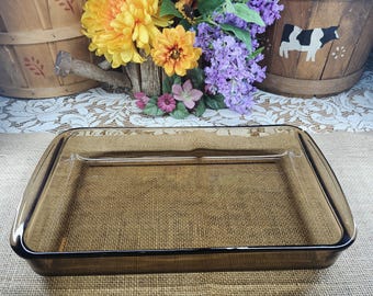 Vintage Pyrex Corning #232- Amber Glass Casserole Baking Dish USA- 28 x 18 x 4 cm- 2L