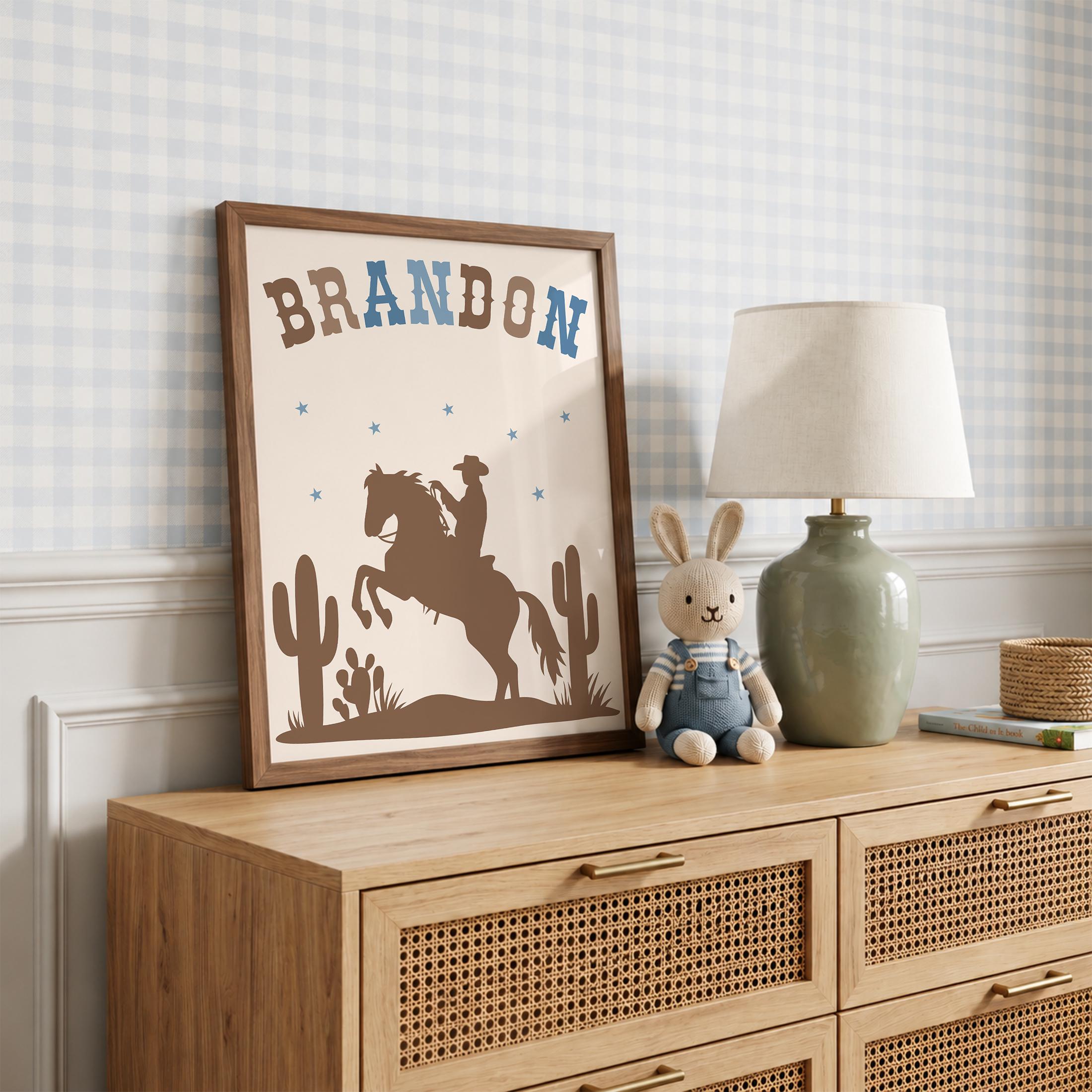 Personalized Cowboy Wall Art Set of 3, Western Boy Room Decor, Custom ...