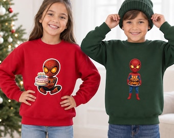 Spider-Man Halloween Birthday Shirt for Boys, Spidey Trick or Treat Birthday Tee, Superhero Party T-Shirt for Kids