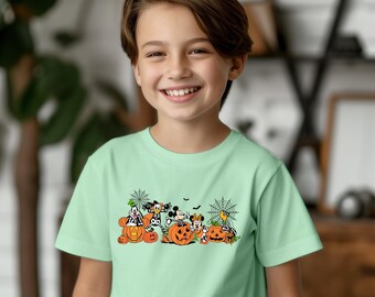 Kids Disney Halloween Shirt, Mickey Minnie Skeleton Pumpkin Tee, Toddler Trick or Treat Top, Baby October Birthday Party T-Shirt