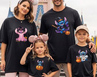 Stitch Halloween Girls Shirt, Cute Ghost Pumpkin Witch Tee, Trick or Treat Outfit for Toddler Kids, Angel Spooky October Top