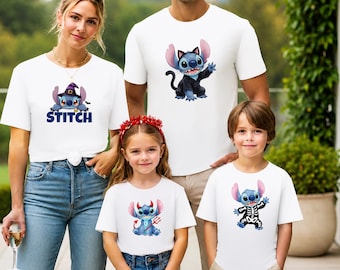 Toddler Stitch Halloween Shirt, Pumpkin Mummy Cat Vampire Tee, Trick or Treat Costume Top for 2T 5T Boys Girls Kids