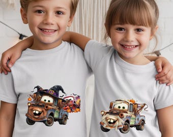 Tow Mater Shirt, Trunk or Treat Cars Halloween TShirt,  ed Fire Truck -  Fillmore Guido Sarge Tee, Toddler Kids Youth Sweatshirt Hoodie