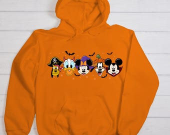 Disney Halloween Hoodie for Youth and Teens, Mickey Minnie Costume Sweatshirt, Spooky Character Top for Girls Boys and Fall Park Trips