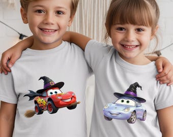 Lightning McQueen Halloween Hoodie for Kids, Sally Carrera Spooky Sweatshirt, Boys Girls Cars Pumpkin Fall Outfit, Youth Halloween Top