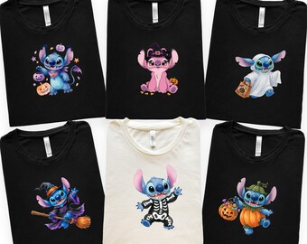 Stitch Halloween Outfits, Vampire Mummy Skeleton Pirate Pumpkin Tee, Classic Costume Shirt for Kids, Toddler Trick or Treat Top