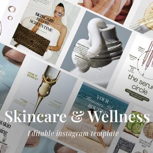 スキンケア用Instagramテンプレート（Canva）｜美容ブランドコンテンツキット｜エステティシャン＆メディカルスパ向けソーシャルメディアテンプレート