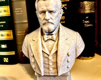 Ulysses S. Grant Bust | Approx. 7.5" Marble-Style 3D Printed Statue | Civil War General | 18th President | Historical Desk Decor