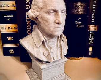 George Washington Bust Sculpture – 7.5" Marble Style Desk Decor