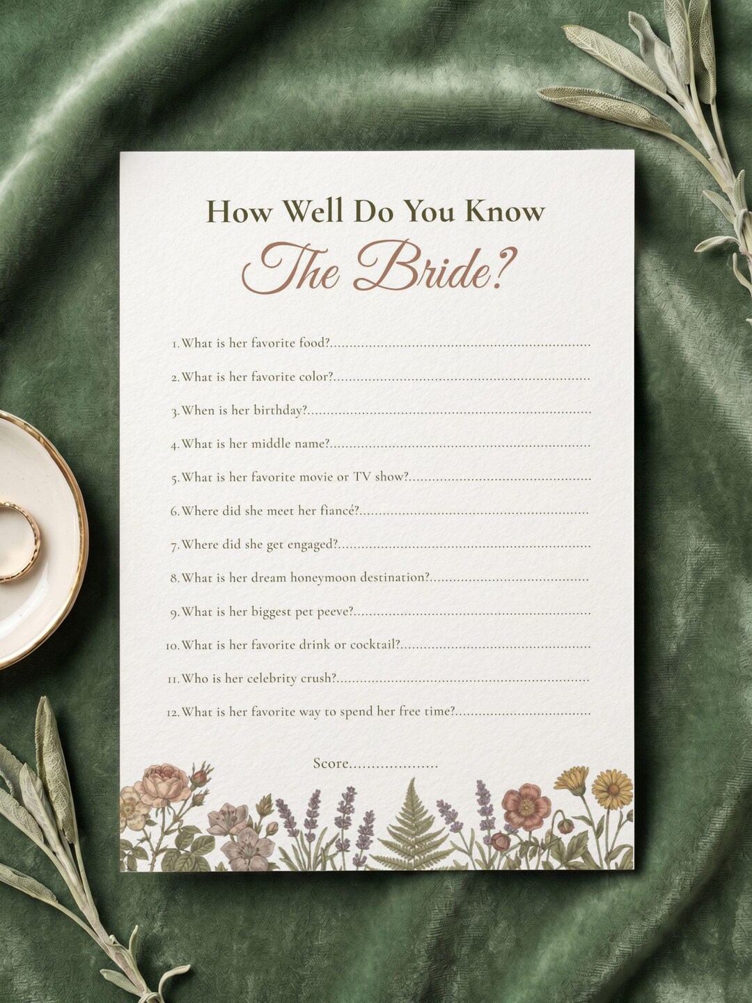 How Well Do You Know the Bride Game, Printable Bridal Shower Game ...