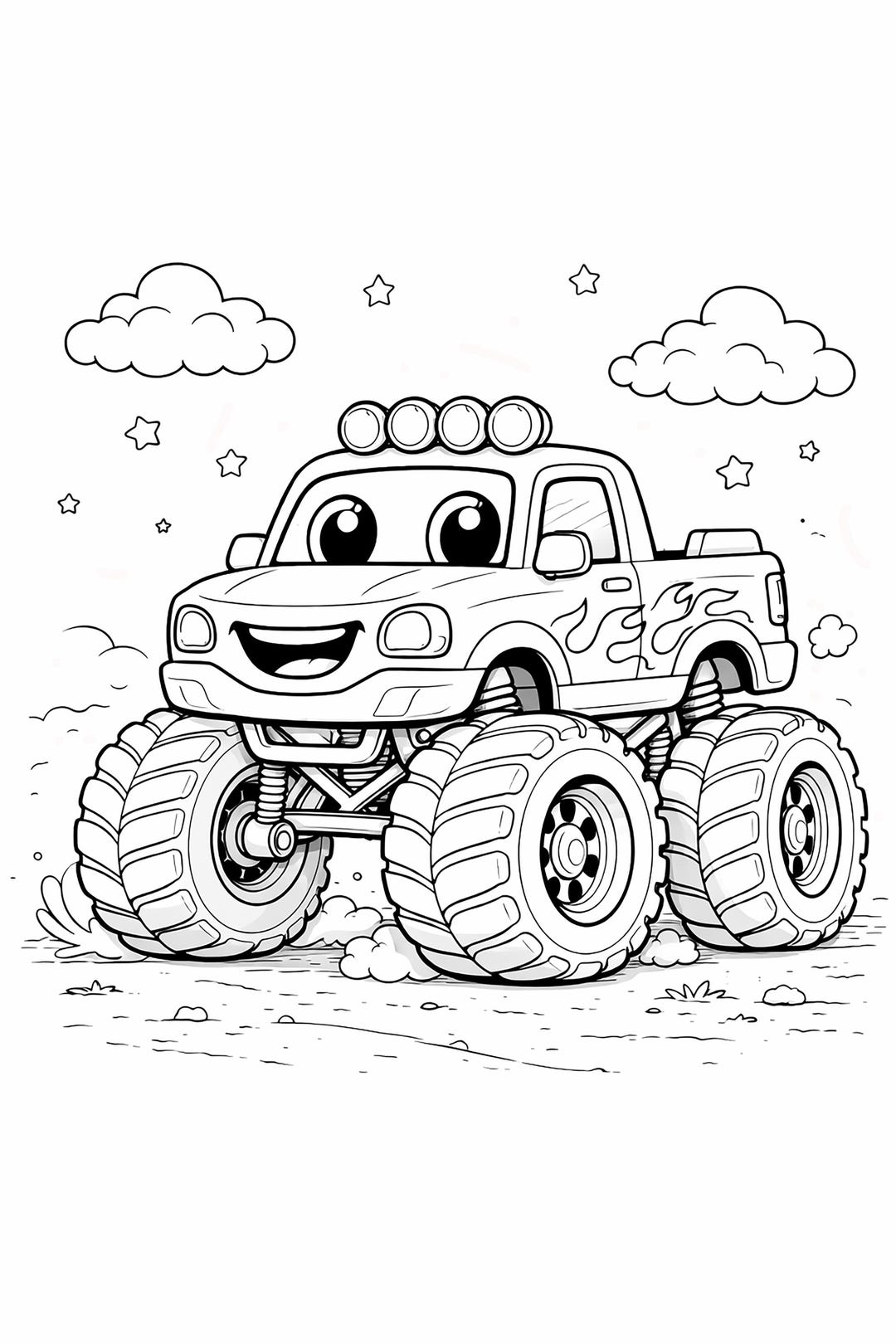 Monster Truck Coloring Pages for Kids | Printable Truck Coloring Page ...