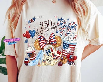 Disneyland 4th Of July Shirt, Patriotic Mickey Snack Tee, USA Independence Day Shirt, 250 Years Celebration Shirt, Disneyland Holiday Shirt