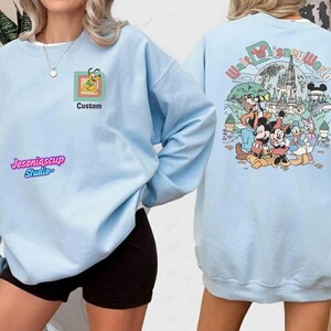 Custom Retro Walt Disneyworld 2 Sides Shirt, Disneyland 2026 Trip Shirt, Mickey And Friends Shirt, Personalized Disneyland Matching Tee image 5