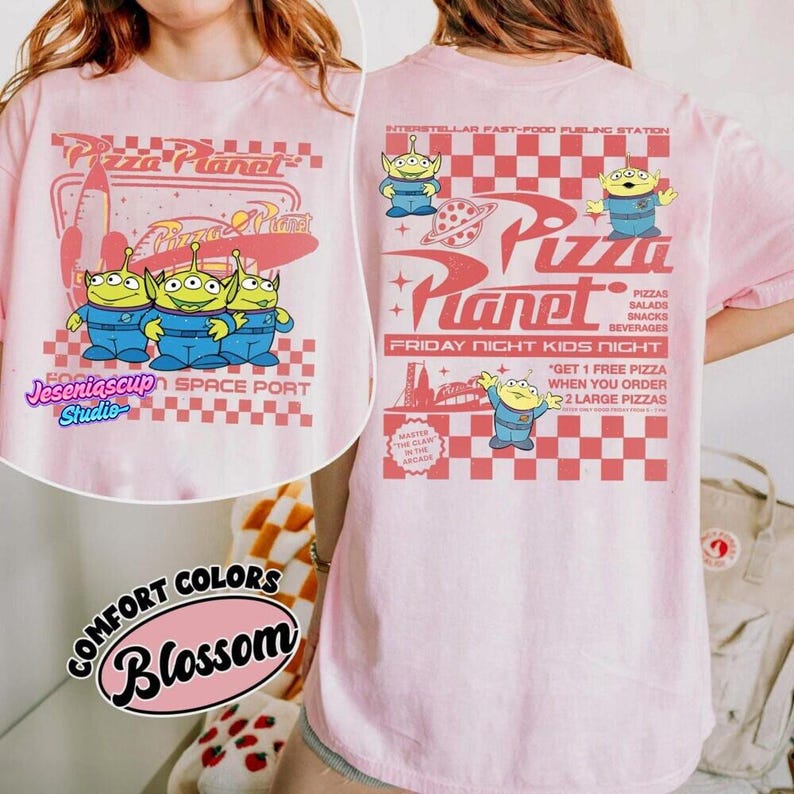 Comfort Colors Pizza Planet Toy Story Shirt, Funny Disneyland Pizza T-shirt, Pizza Planet Tee, Toy Story Family Shirts, Aliens T-Shirt image 3