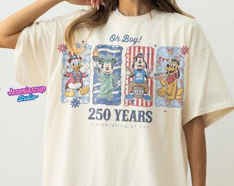 Retro Disneyland 4th Of July Shirt, Patriotic Mickey Friends Tee, USA Independence Day Shirt, 250 Years Celebration, Disneyland Holiday