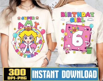 Cumpleaños de Super Mario Epic Universe PNG, Princesa Peach Epic Universe PNG personalizada, Viaje familiar a Epic Universe, Descarga digital de Magic Kingdom