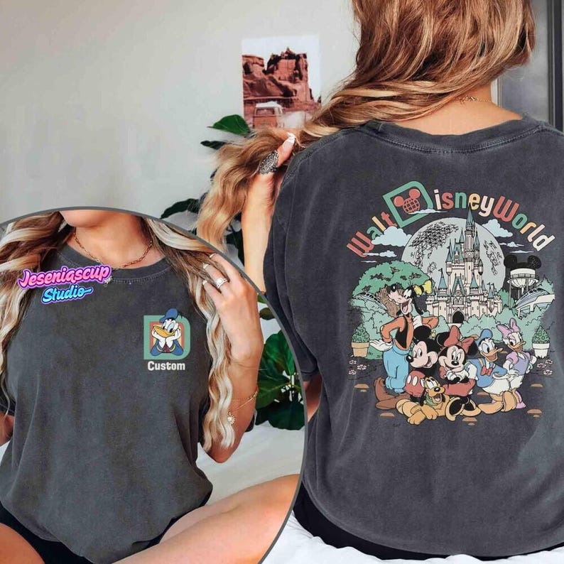 Custom Retro Walt Disneyworld 2 Sides Shirt, Disneyland 2026 Trip Shirt, Mickey And Friends Shirt, Personalized Disneyland Matching Tee image 3