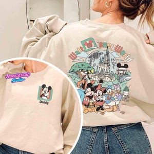 Custom Retro Walt Disneyworld 2 Sides Shirt, Disneyland 2026 Trip Shirt, Mickey And Friends Shirt, Personalized Disneyland Matching Tee image 2