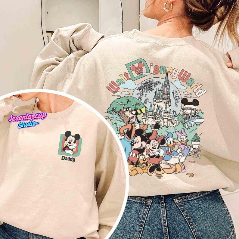 Custom Retro Walt Disneyworld 2 Sides Shirt, Disneyland 2026 Trip Shirt, Mickey And Friends Shirt, Personalized Disneyland Matching Tee image 2