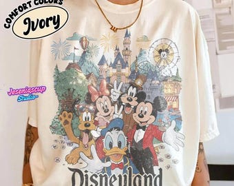 Comfort Color Vintage Disneyland California Shirt, Mickey and Friends Tee, Disneyland Trip Family Shirt, Disneyland Family Vacation Shirt