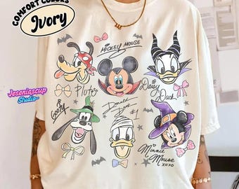 Vintage Coquette Bow Disneyland Halloween Mickey Spooky Shirt, Disneyland Fall Vacation Shirt, Mickey's Not So Scary Halloween Party Shirt