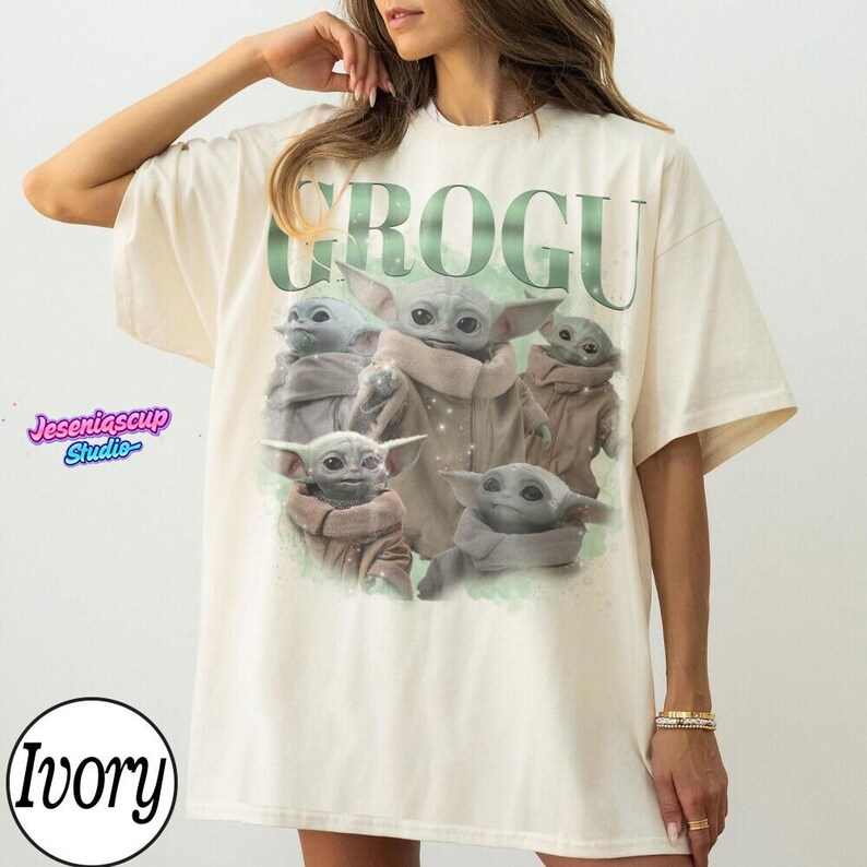 Disneyland StarWars Grogu Comfort Colors Shirt, Disneyland Baby Yoda Tee, Retro Sci-Fi Graphic Tee, Mandalorian Gift Shirt, Cute Fan Tee image 2