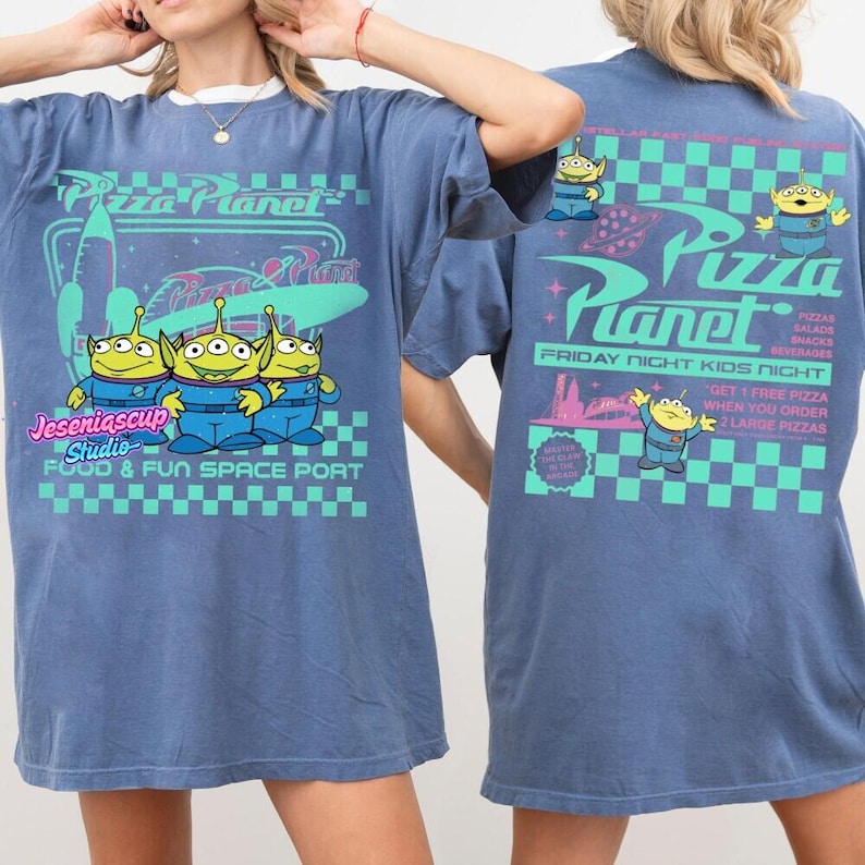 Comfort Colors Pizza Planet Toy Story Shirt, Funny Disneyland Pizza T-shirt, Pizza Planet Tee, Toy Story Family Shirts, Aliens T-Shirt image 6