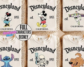Retro Disneyland Full Characters Shirt, Disneyland Trip Shirt, Disneyland Group Shirts, Disneyland Family Shirts, Mickey and Friends Shirt