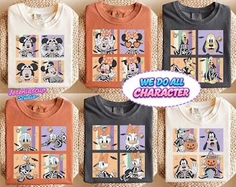 Personalized Disneyland Mickey and Friends Halloween Comfort Colors Shirt, Disneyland Halloween Party 2026 Tee, WDW Family Trip Shirts