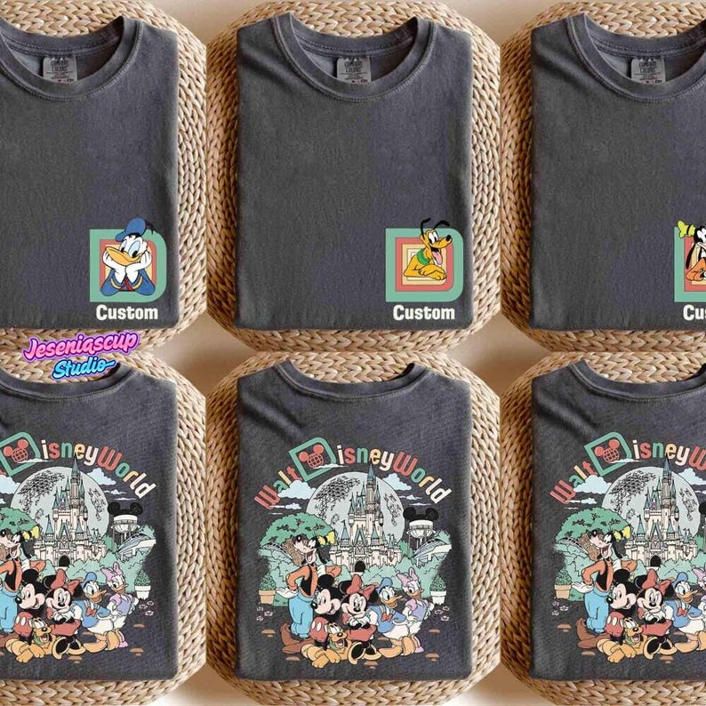 Custom Retro Walt Disneyworld 2 Sides Shirt, Disneyland 2026 Trip Shirt, Mickey And Friends Shirt, Personalized Disneyland Matching Tee image 1