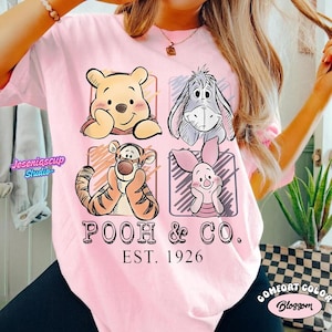 Retro Winnie the Pooh and Friends Shirt, Pooh Co 1926 Vintage Disneyland Tee, Tigger Piglet Eeyore, Family Trip Disneyland Gift image 3