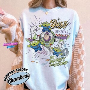 Vintage Buzz Lightyear To Infinity And Beyond Shirt, Retro Toy Story Alien Pixar Tee, Space Ranger, Disneyland Family Trip Matching image 4