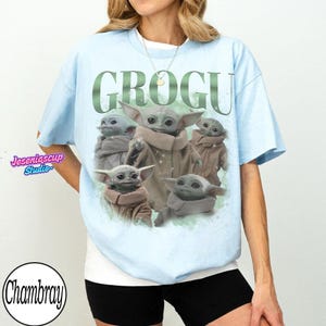 Disneyland StarWars Grogu Comfort Colors Shirt, Disneyland Baby Yoda Tee, Retro Sci-Fi Graphic Tee, Mandalorian Gift Shirt, Cute Fan Tee image 4