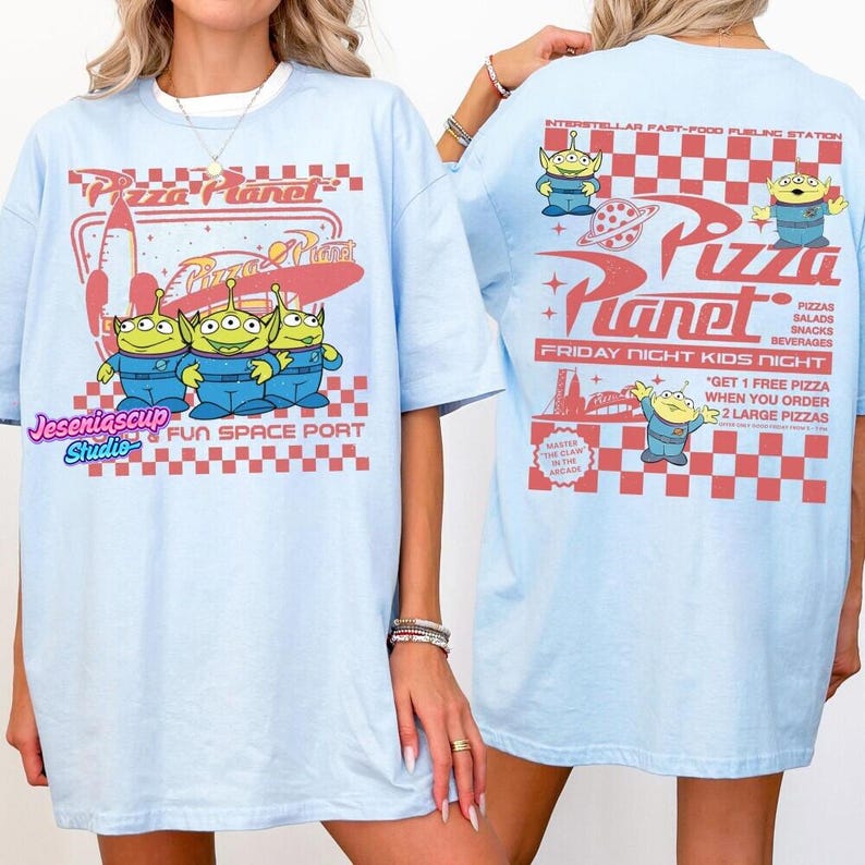 Comfort Colors Pizza Planet Toy Story Shirt, Funny Disneyland Pizza T-shirt, Pizza Planet Tee, Toy Story Family Shirts, Aliens T-Shirt image 4