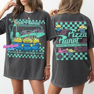 Comfort Colors Pizza Planet Toy Story Shirt, Funny Disneyland Pizza T-shirt, Pizza Planet Tee, Toy Story Family Shirts, Aliens T-Shirt image 1