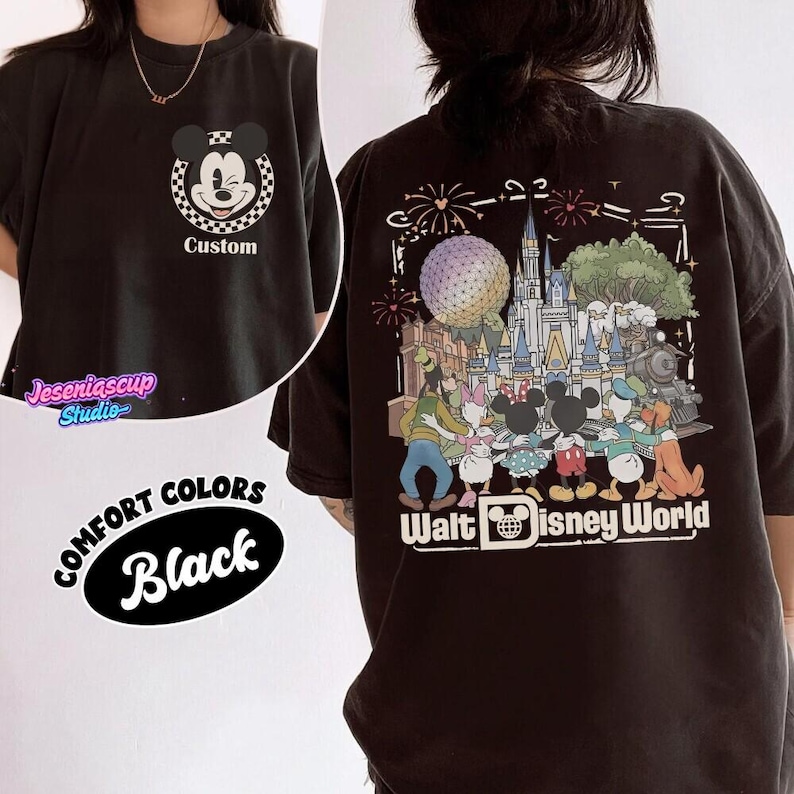 Camiseta Comfort Colors personalizada de Mickey y sus amigos de Disneyworld, camiseta familiar de Disneyland, camiseta de Magic Kingdom, camiseta para vacaciones familiares. imagen 7