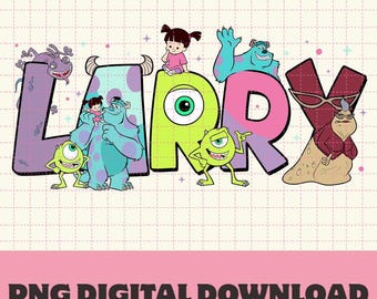 Archivo PNG personalizado para fiesta de cumpleaños familiar de Monsters Inc., cumpleaños de niño y niña de Disneyland Monsters Inc., archivo digital de cumpleaños de Mike y Sully.