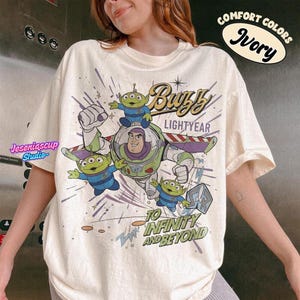 Vintage Buzz Lightyear To Infinity And Beyond Shirt, Retro Toy Story Alien Pixar Tee, Space Ranger, Disneyland Family Trip Matching image 1