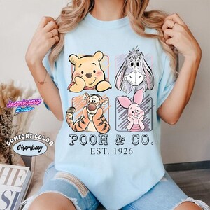 Retro Winnie the Pooh and Friends Shirt, Pooh Co 1926 Vintage Disneyland Tee, Tigger Piglet Eeyore, Family Trip Disneyland Gift image 4