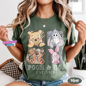 Retro Winnie the Pooh and Friends Shirt, Pooh Co 1926 Vintage Disneyland Tee, Tigger Piglet Eeyore, Family Trip Disneyland Gift image 5