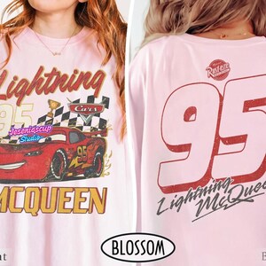 Retro Two Sided Lightning Mcqueen Comfort Colors Shirt, Disneyland Cars Shirt, Disneyland Pixar Cars Shirt, Cars Family Vacation 2026 Tee image 4
