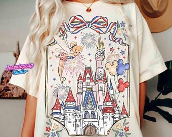 250th America Anniversary Disneyland Castle Shirt, Retro US 250 Years Tee, Independence Day, 4th Of July Shirt, Patriotic Women Shirt