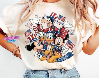 Mickey and Friends 4th July 2026 Shirt, Disneyland Independence Day Tee, Disneyland Family, Walt Disneyworld T-shirt