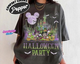 Camiseta Comfort Colors Mickey Not So Scary Halloween Party 2026, Camiseta familiar a juego para la temporada de Halloween, Conjuntos de Mickey y sus amigos para Disneyland