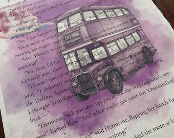 Libro impreso de la Escuela de Magia: El Autobús Nocturno Púrpura