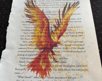 Lámina decorativa del libro "Red Phoenix" de la Escuela de Magia