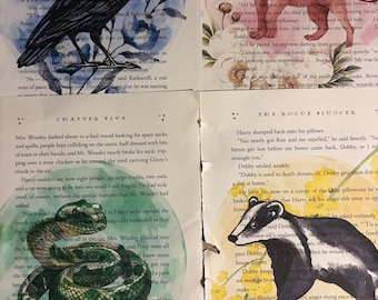 Libro de arte impreso "House Pride" de la Escuela de Magia (paquete de cuatro láminas)