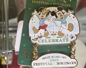 2025 Disney Parks Epcot Festival Of The Holidays Mickey & Minnie Mouse LR Pin