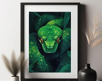 Wizarding School Snake Mascot Art Digital File PDF