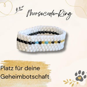 Personalisierter Morsecode Ring, individueller Wort Ring, handgemachter Perlenring mit Geheimcode, Namensring Geschenk, Freundschaft